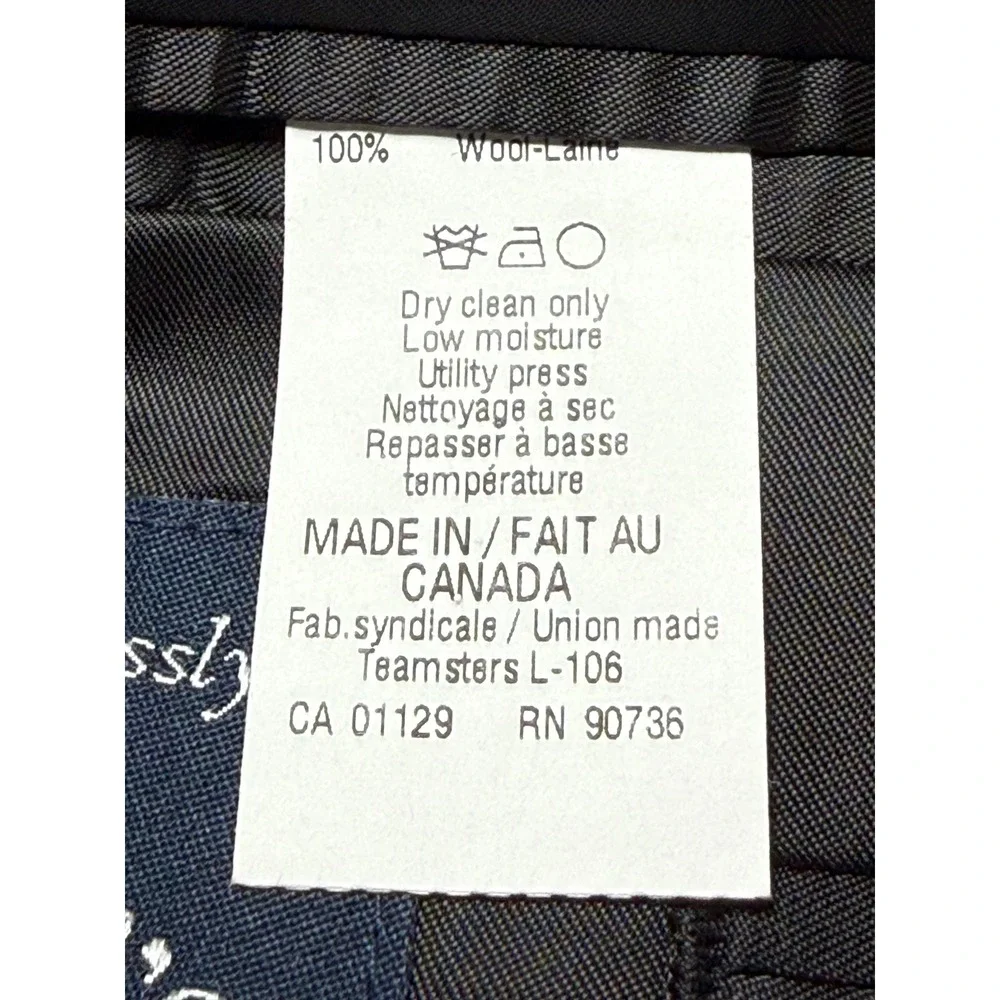 Ralph Ralph Lauren Mens 44L Pinstripe Blazer 100% Wool Jacket Black 2‎ Buttons